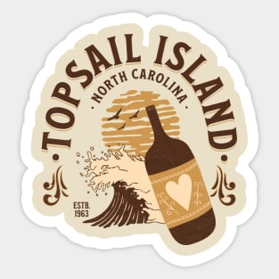 Topsail Island, North Carolina Wine and Beaches Sticker